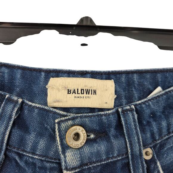 BALDWIN SZ 25 BLUE THERESE CUT 421 HIGH RISE CLASSIC STRAIGHT COTTON JEANS - Picture 3 of 8